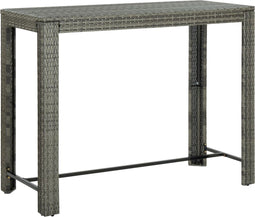 vidaXL - Tuinbartafel - 140,5x60,5x110,5 - cm - poly - rattan - grijs