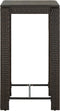 vidaXL - Tuinbartafel - 60,5x60,5x110,5 - cm - poly - rattan - bruin