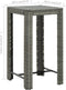 vidaXL - Tuinbartafel - 60,5x60,5x110,5 - cm - poly - rattan - grijs