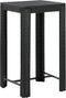 vidaXL - Tuinbartafel - 60,5x60,5x110,5 - cm - poly - rattan - zwart