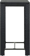 vidaXL - Tuinbartafel - 60,5x60,5x110,5 - cm - poly - rattan - zwart