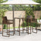 vidaXL - Tuinbartafel - 70x70x110 - cm - poly - rattan - bruin