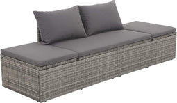 vidaXL - Tuinbed - 195x60 - cm - poly - rattan - grijs