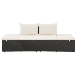 vidaXL - Tuinbed - 195x60 - cm - poly - rattan - zwart