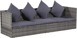vidaXL - Tuinbed - 200x60 - cm - poly - rattan - grijs