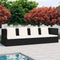 vidaXL - Tuinbed - met - kussens - poly - rattan - zwart