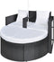 vidaXL - Tuinbed - met - parasol - poly - rattan - zwart