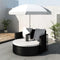 vidaXL - Tuinbed - met - parasol - poly - rattan - zwart