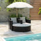 vidaXL - Tuinbed - met - parasol - poly - rattan - zwart