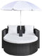 vidaXL - Tuinbed - met - parasol - poly - rattan - zwart