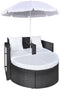 vidaXL - Tuinbed - met - parasol - poly - rattan - zwart