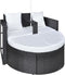 vidaXL - Tuinbed - met - parasol - poly - rattan - zwart