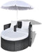vidaXL - Tuinbed - met - parasol - poly - rattan - zwart