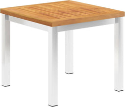 vidaXL Tuinbijzettafel 45x45x38 cm massief acaciahout roestvrij staal