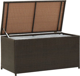 vidaXL - Tuinbox - 100x50x50 - cm - poly - rattan - bruin