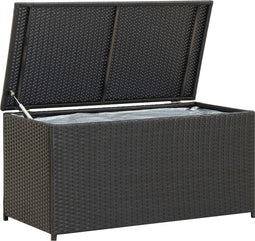 vidaXL - Tuinbox - 100x50x50 - cm - poly - rattan - zwart