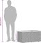 vidaXL - Tuinbox - 110x50x54 - cm - poly - rattan - en - acaciahout - zwart