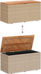 vidaXL - Tuinbox - 110x50x54 - cm - poly - rattan - en - acaciahout - beige