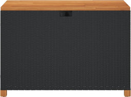 vidaXL - Tuinbox - 110x55x63 - cm - poly - rattan - en - acaciahout - zwart