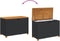vidaXL - Tuinbox - 110x55x63 - cm - poly - rattan - en - acaciahout - zwart