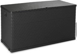 vidaXL - Tuinbox - 120x56x63 - cm - polypropeen - rattan - antracietkleurig