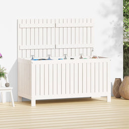 vidaXL - Tuinbox - 121x55x64 - cm - massief - grenenhout - wit