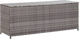 vidaXL - Tuinbox - 150x50x60 - cm - poly - rattan - grijs
