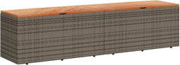 vidaXL - Tuinbox - 220x50x54 - cm - poly - rattan - en - acaciahout - grijs