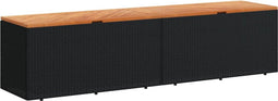 vidaXL - Tuinbox - 220x50x54 - cm - poly - rattan - en - acaciahout - zwart
