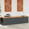 vidaXL - Tuinbox - 220x50x54 - cm - poly - rattan - en - acaciahout - zwart