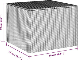 vidaXL - Tuinbox - 291 - L - poly - rattan - zwart