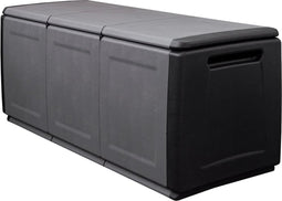 vidaXL - Tuinbox - 330 - L - 138x53x57 - cm - donkergrijs - en - zwart