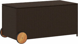 vidaXL - Tuinbox - met - wielen - 190 - L - poly - rattan - bruin
