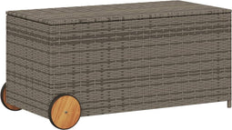 vidaXL - Tuinbox - met - wielen - 190 - L - poly - rattan - grijs