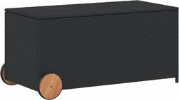 vidaXL - Tuinbox - met - wielen - 190 - L - poly - rattan - zwart