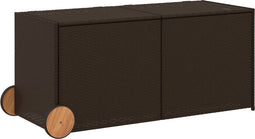 vidaXL - Tuinbox - met - wielen - 283 - L - poly - rattan - bruin
