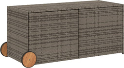 vidaXL - Tuinbox - met - wielen - 283 - L - poly - rattan - grijs