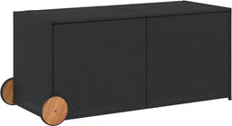 vidaXL - Tuinbox - met - wielen - 283 - L - poly - rattan - zwart