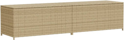 vidaXL - Tuinbox - met - wielen - 469 - L - poly - rattan - gemengd - beige