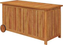vidaXL - Tuinbox - met - wieltjes - 113x50x58 - cm - massief - acaciahout