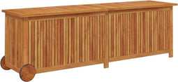 vidaXL - Tuinbox - met - wieltjes - 150x50x58 - cm - massief - acaciahout