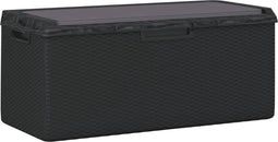 vidaXL - Tuinbox - met - zitkussen - 350 - L - polypropeen - antracietkleurig