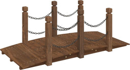 vidaXL - Tuinbrug - met - kettingrails - 150x67x56 - cm - massief - vurenhout