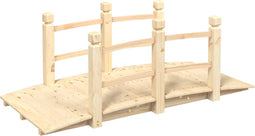 vidaXL - Tuinbrug - met - leuningen - 150x67x56 - cm - massief - vurenhout