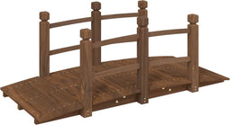 vidaXL - Tuinbrug - met - leuningen - 150x67x56 - cm - massief - vurenhout