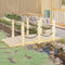 vidaXL - Tuinbrug - met - leuningen - 150x67x56 - cm - massief - vurenhout