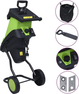 vidaXL - Tuinhakselaar - elektrisch - met - 2 - extra - messen - 2400 - W