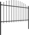 vidaXL - Tuinhek - met - speren - bovenkant - (1,25-1,5)x1,7 - m - staal - zwart