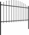 vidaXL - Tuinhek - met - speren - bovenkant - (1,25-1,5)x15,3 - m - staal - zwart