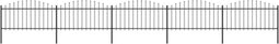 vidaXL - Tuinhek - met - speren - bovenkant - (1,25-1,5)x8,5 - m - staal - zwart